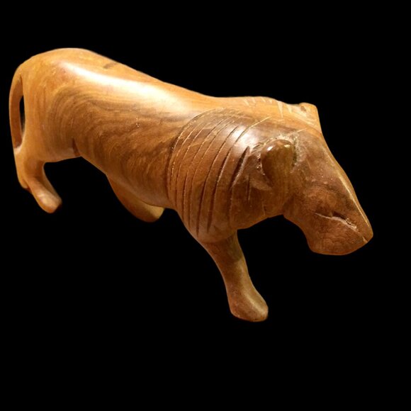 Hand Carved Wood Lion, African Art, Home Decor, African Wood Carving, Figurine - Picture 7 of 13